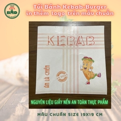 Túi bánh Kebab-Burger 19x19cm (giấy nến thực phẩm) in logo nhiều màu-block 100 tờ nhanh cho sự kiện 