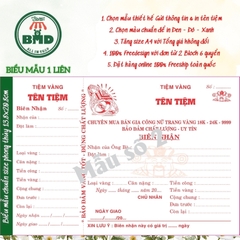 Biên Nhận tiệm vàng 1 liên-Block 6 quyển-chọn mẫu in tên