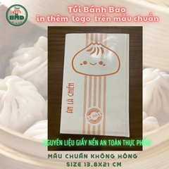 Túi bánh Bao-Khoai lắc 13.8x21cm (giấy nến thực phẩm) in logo nhiều màu-block 100 tờ nhanh cho sự kiện 