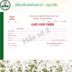Giấy Giới Thiệu 1 liên-Block 6 quyển-chọn mẫu in tên