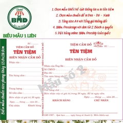 Biên Nhận Cầm đồ 1 liên-Block 6 quyển-chọn mẫu in tên