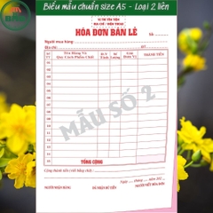 Hoá đơn bán lẻ 2 liên-Block 6 quyển-chọn mẫu in tên