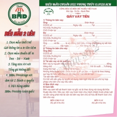Giấy vay tiền 2 liên-Block 6 quyển-chọn mẫu in tên