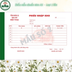 Phiếu Nhập Kho 1 liên-Block 6 quyển-chọn mẫu in tên