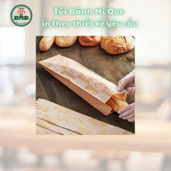 Túi bánh mì que 6x29x3cm(giấy nến thực phẩm) in logo nhiều màu-block 100 tờ nhanh cho sự kiện 