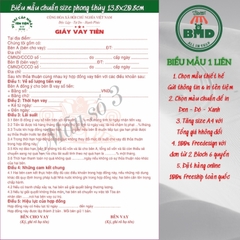 Giấy vay tiền 1 liên-Block 6 quyển-chọn mẫu in tên