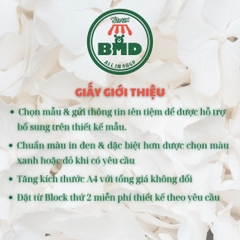 Giấy Giới Thiệu 1 liên-Block 6 quyển-chọn mẫu in tên