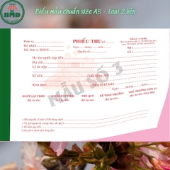 Phiếu thu 2 liên-Block 6 quyển-chọn mẫu in tên