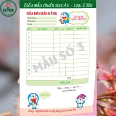 Hoá đơn bán hàng in màu 2 liên-Block 2 quyển-chọn mẫu in tên