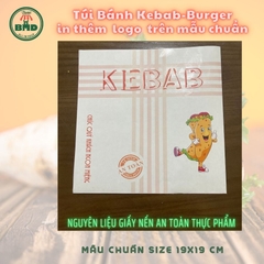 Túi bánh Kebab-Burger 19x19cm (giấy nến thực phẩm) in logo nhiều màu-block 100 tờ nhanh cho sự kiện 