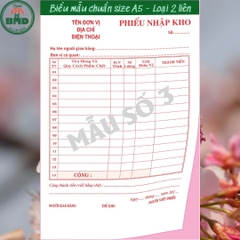 Phiếu Nhập Kho 2 liên-Block 6 quyển-chọn mẫu in tên
