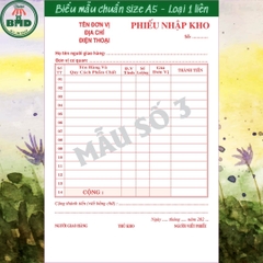 Phiếu Nhập Kho 1 liên-Block 6 quyển-chọn mẫu in tên