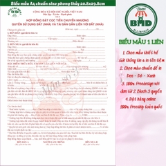 Hợp đồng Đặt Cọc Nhà Đất-Căn Hộ(1 liên)-Block 3 quyển-chọn mẫu in tên