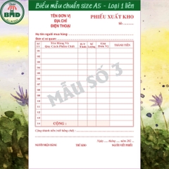 Phiếu Xuất Kho 1 liên-Block 6 quyển-chọn mẫu in tên