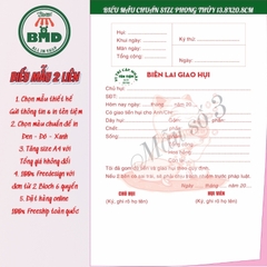 Biên lai giao hụi 2 liên-Block 6 quyển-chọn mẫu in tên