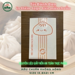 Túi bánh Bao-Khoai lắc 13.8x21cm (giấy nến thực phẩm) in logo nhiều màu-block 100 tờ nhanh cho sự kiện 