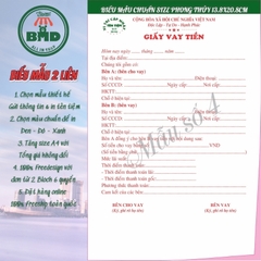 Giấy vay tiền 2 liên-Block 6 quyển-chọn mẫu in tên