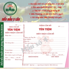 Biên Nhận Cầm đồ 2 liên-Block 6 quyển-chọn mẫu in tên