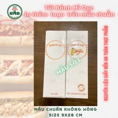 Túi bánh mì que 9x28cm (giấy nến thực phẩm) in logo nhiều màu-block 100 tờ nhanh cho sự kiện 