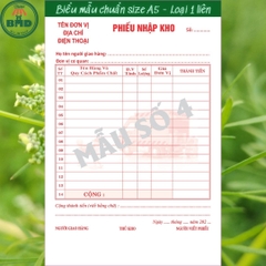 Phiếu Nhập Kho 1 liên-Block 6 quyển-chọn mẫu in tên