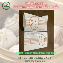 Túi bánh Bao-Khoai lắc 13.8x21cm (giấy nến thực phẩm) in logo nhiều màu-block 100 tờ nhanh cho sự kiện 