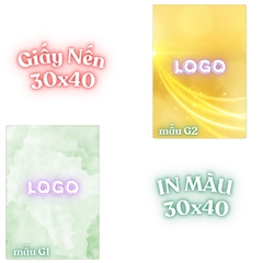 Giấy nến lót-gói size 30x40cm-Bloc 10/100 in logo màu theo mẫu chọn hoặc theo thiết kế