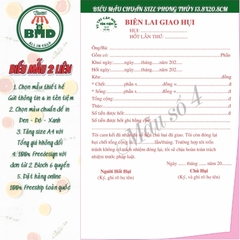 Biên lai giao hụi 2 liên-Block 6 quyển-chọn mẫu in tên
