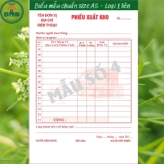 Phiếu Xuất Kho 1 liên-Block 6 quyển-chọn mẫu in tên