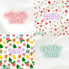 Giấy nến lót-gói size 10x10cm-Bloc 10/100 in logo màu theo mẫu chọn hoặc theo thiết kế