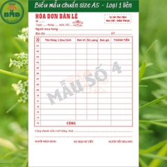 Hoá đơn bán lẻ 1 liên-Block 6 quyển-chọn mẫu in tên