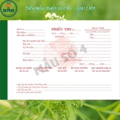 Phiếu thu 1 liên-Block 6 quyển-chọn mẫu in tên