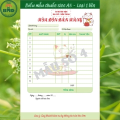 Hoá đơn bán hàng in màu 1 liên-Block 2 quyển-chọn mẫu in tên