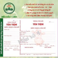 Biên Nhận Cầm đồ 1 liên-Block 6 quyển-chọn mẫu in tên