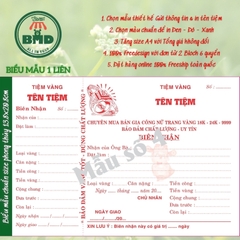 Biên Nhận tiệm vàng 1 liên-Block 6 quyển-chọn mẫu in tên
