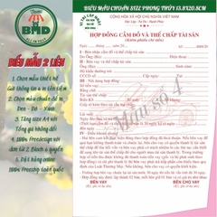 Hợp đồng cầm đồ 2 liên-Block 6 quyển-chọn mẫu in tên