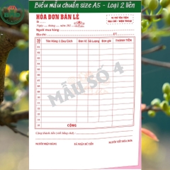 Hoá đơn bán lẻ 2 liên-Block 6 quyển-chọn mẫu in tên