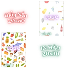 Giấy nến lót-gói size 20x30cm-Bloc 10/100 in logo màu theo mẫu chọn hoặc theo thiết kế