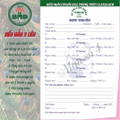 Đơn thuốc 2 liên-Block 6 quyển-chọn mẫu in tên