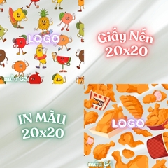 Giấy nến lót-gói size 20x20cm-Bloc 10/100 in logo màu theo mẫu chọn hoặc theo thiết kế