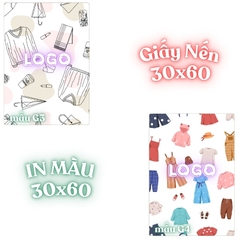 Giấy nến lót-gói size 30x60cm-Bloc 10/100 in logo màu theo mẫu chọn hoặc theo thiết kế