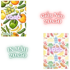 Giấy nến lót-gói size 20x30cm-Bloc 10/100 in logo màu theo mẫu chọn hoặc theo thiết kế