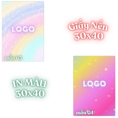 Giấy nến lót-gói size 30x40cm-Bloc 10/100 in logo màu theo mẫu chọn hoặc theo thiết kế