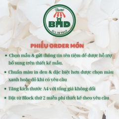 Phiếu Order món 1 liên-Block 12 quyển-chọn mẫu in tên