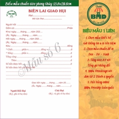 Biên lai giao hụi 1 liên-Block 6 quyển-chọn mẫu in tên