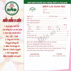 Biên lai giao hụi 2 liên-Block 6 quyển-chọn mẫu in tên