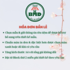 Hoá đơn bán lẻ 2 liên-Block 6 quyển-chọn mẫu in tên