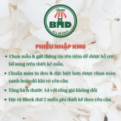 Phiếu Nhập Kho 1 liên-Block 6 quyển-chọn mẫu in tên