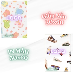 Giấy nến lót-gói size 30x60cm-Bloc 10/100 in logo màu theo mẫu chọn hoặc theo thiết kế