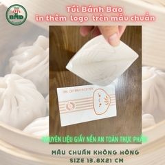 Túi bánh Bao-Khoai lắc 13.8x21cm (giấy nến thực phẩm) in logo nhiều màu-block 100 tờ nhanh cho sự kiện 
