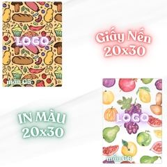 Giấy nến lót-gói size 20x30cm-Bloc 10/100 in logo màu theo mẫu chọn hoặc theo thiết kế